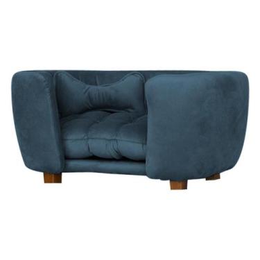 Imagem de Poltrona Cama Pet Baby Hanna Estofada Tecido Veludo - Las Patitas, Azu