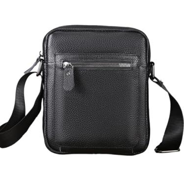 Imagem de NATISERAUM Bolsa tiracolo masculina, bolsa de ombro lateral, bolsa mensageiro pequena para viagem, trabalho diário, Preto 2, 6.69 inches W x 8.66 inches H x 1.97 inches D