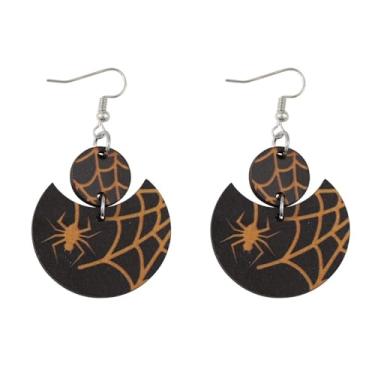 Imagem de Brincos de Halloween para mulheres, moda com estampa de teia de aranha, brincos pendentes de gota, roupas de Halloween, acessórios de bijuteria de fantasia