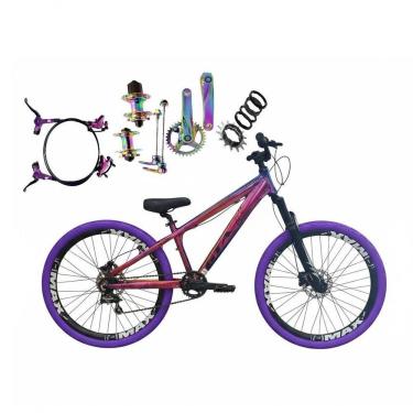 Imagem de Bicicleta Aro 26 Gta Rebel Freeride Single Cubo K7 Barulhento Freio Hidraulico Rodas Vmaxx Pneu Flame - Camaleão