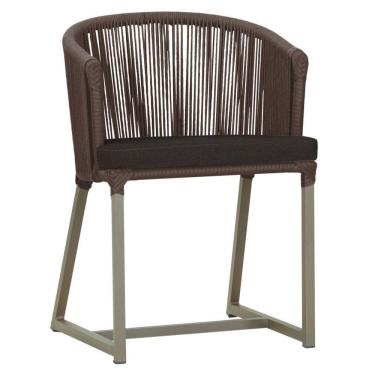 Imagem de Cadeira De Jantar Noronha Alumínio Fendi E9 Trama Original Marrom