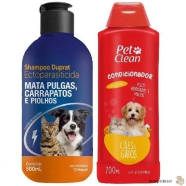Imagem de KIT SHAMPOO ANTIPULGAS 500mL + CONDICIONADOR 700mL - Pet Clean  para C
