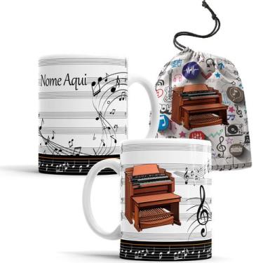 Imagem de Caneca Música Instrumento Orgão com Saquinho - Elicomics, COM NOME
