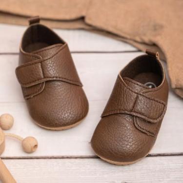 Imagem de Mocassins para bebês meninos meninas clássico casamento Brogue Oxford sapatos sociais primeiros passos caminhada sapato de berço preguiçoso, A05/Café, 12-18 Months Toddler