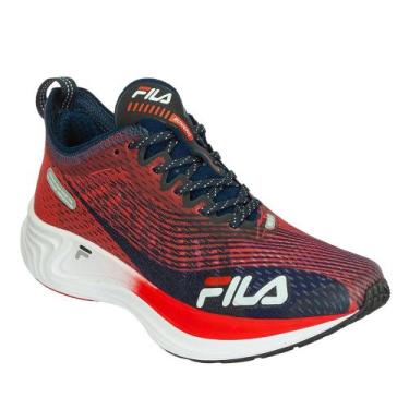 Imagem de Tênis Fila Racer Carbon Tri Feminino, Marinho, Vermelho, 35