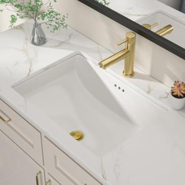 Imagem de Dcolora Pia de banheiro de 58 cm x 40 cm, refratário em forma de barco, porcelana branca, lavatório, lavatório, pia de banheiro, sob a pia do balcão, estilo de fazenda #DC-UVS2538002