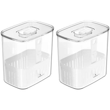Imagem de 2X Pote Temperos 1,5L Organizador Geladeira Ou Clear Fresh