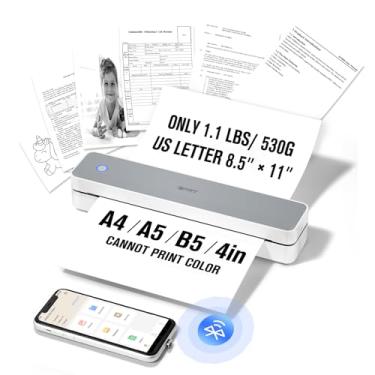 Imagem de iDPRT Impressora portátil sem fio para viagens, impressora térmica sem tinta pequena para uso doméstico, escritório, veículos, impressora Bluetooth móvel suporta letras dos EUA de 21,6 cm x 28 cm e A4