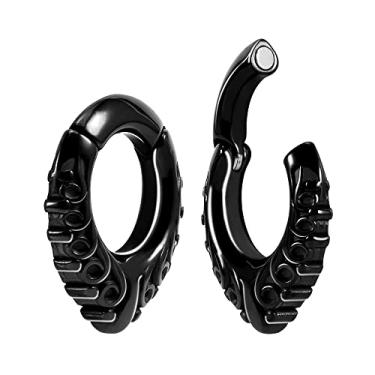 Imagem de ERKUOO 2 peças ganchos de orelha calibres de aço inoxidável magnético, expansor, alargadores de alargadores de orelha, maca, piercing corporal, joias, 2g-0g (6mm-8mm), 2g=6mm, Metal, arenito