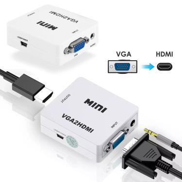 Imagem de Conversor Adaptador Conector Mini Computador Vga Monitor Hdmi - Conecte e Veja em Full HD!