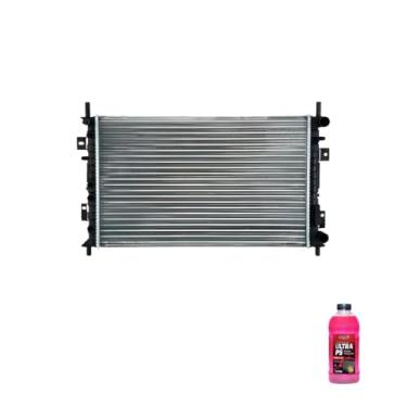 Imagem de Kit Radiador Ford Fiesta 2002/2010 Com Ar + Aditivo Radnaq T5 Vermelho