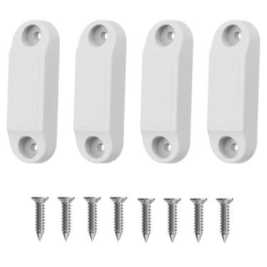 Imagem de Lsaixl 4 peças de suporte magnético de porta para trailer, trava magnética para porta de bagagem para manter a porta aberta, trava de porta de armazenamento de RV com parafuso para trailer, trailer