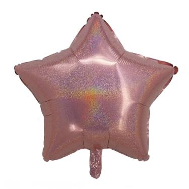 Imagem de BALAO HOLOGRAFICO ESTRELA C/CANUDO ROSE GOLD 18"