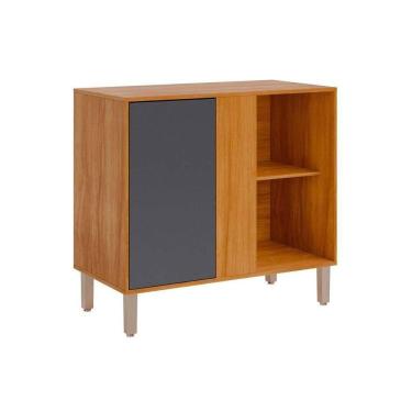 Imagem de Balcão De Cozinha C- Tampo Esplêndida De Canto C- 1 Porta 92cm Cinamomo-titanium - Mgm