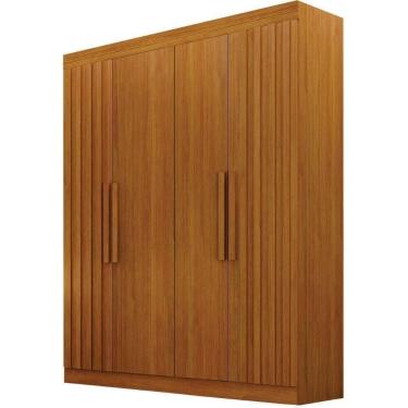 Imagem de Guarda Roupa Canadá Ripado Cinamomo 4 Portas 2 Gavetas Leifer Móveis