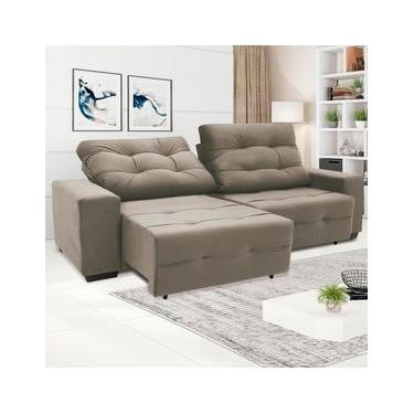 Imagem de Sofá 4 Lugares Linoforte Bonno Retrátil e Reclinável Revestido em Tecido Suede - 230cm de Largura