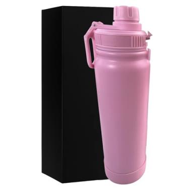 Imagem de Garrafa Térmica Inox 800ml Premium – Parede Dupla a Vácuo, Tampa Antivazamento, Gelada 24h, Quente 8h, BPA Free, 7 Cores Modernas (ROSA BB)