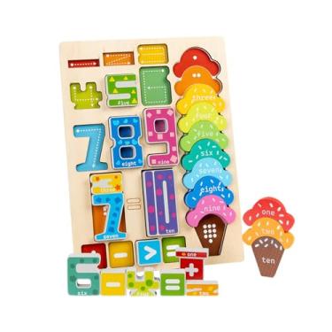 Imagem de Esquirla Tabuleiro de madeira para contagem de números, brinquedos de empilhamento para por cores e jogos matemáticos para crianças em idade