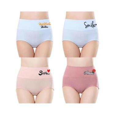 Imagem de Conjunto De Roupa Íntima De Algodão plus Size Para Mulheres 4PCS Calci