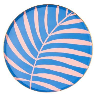 Imagem de Bonjour Fete Luau Palm Pratos de festa de papel grandes | Pratos de jantar descartáveis grandes para Luau, verão e festas tropicais | Suprimentos e decorações de festa premium | Pacote com 8, 26,7 cm