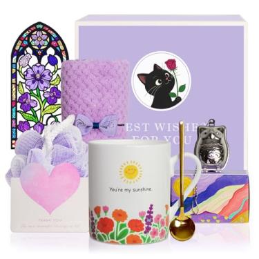 Imagem de Lovift Cesta de presente de aniversário de jardim para mulheres, caneca de café que muda de cor de calor, exclusivo conjunto de presente de Natal para melhor amiga, mãe, esposa, professora, avó, irmã