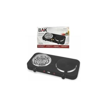 Imagem de Fogareiro Elétrico Indução 2 Bocas, 2000W, 220V, Preto, Aço Esmaltado, Portátil, 43x21x6cm