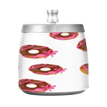 Imagem de Qilmy Cinzeiro de aço inoxidável com tampa - Cinzeiro de cigarro à prova de vento sem cheiro sem fumaça para casa, escritório, carro, pátio, varanda (uso interno e externo)