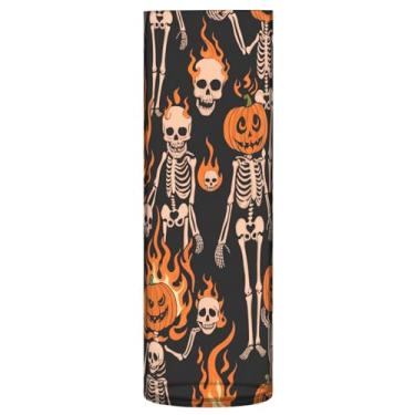 Imagem de JUZIHAI Vaso com estampa de esqueleto de abóbora para flores, 9,9 cm x 30 cm, cilindro de plástico, moderno, vaso de flores para centro de mesa de casamento, decoração de casa