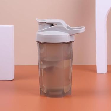 Imagem de Coqueteleira de 500 ml com bola de mistura, copo coqueteleiro de plástico PP para academia e esportes (cinza)