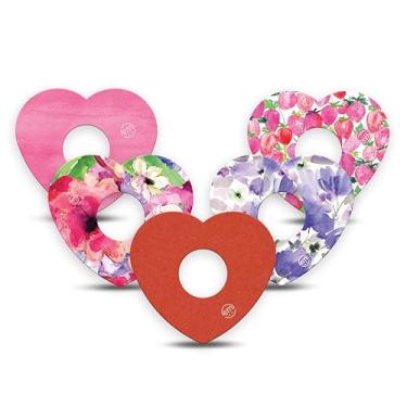 Imagem de ExpressionMed - 3 adesivos Libre (pacote com 5) - À prova d'água e à prova de suor, não desfia, capas de sensor CGM em formato de coração pré-cortadas - Dia dos Namorados 2026 - Feito nos EUA