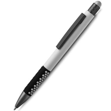 Imagem de Caneta Esferográfica Retrátil com Grip, Escrita Azul, Plástico, Kit com 1 e 2 Unidades (Branco 1)