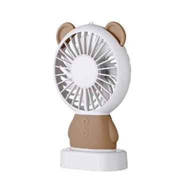 Imagem de AEWFRRV Estilo coreano verão USB recarregável ventilador portátil bonito dos desenhos animados ventilador com ventilador de mesa de base (cor: D) yubin1993 (cor: C)