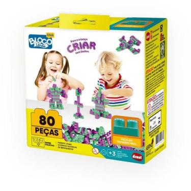 Imagem de Brinquedo para Montar Monta Mais Blocolândia CLICK com 80 Peças Colori