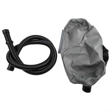 Imagem de Pacote com 2 sacos de vácuo com mangueira de 2 m para moedor de parede, coletor de lixamento autoescorvante sem poeira compatível com a maioria dos aspiradores de pó industriais e domésticos, cinza e