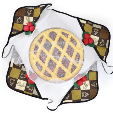 Imagem de Cobre Alimento Protetor Mosquiteiro Renda Filó Tule 75cmx75cm Elegante