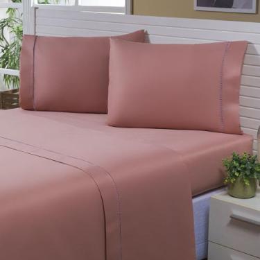 Imagem de Kit Lençol Queen 3 Peças 100% Algodão Percal 200 Fios - gaby enxovais,