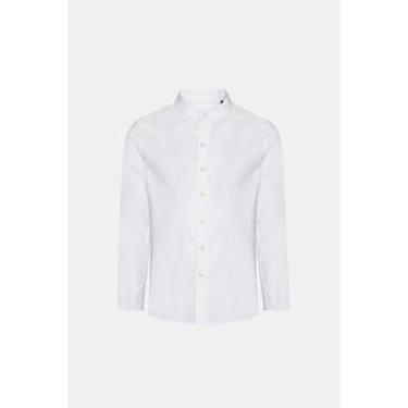 Imagem de Camisa Aramis Algodão Flamê Manga Longa Gola Padre Branco-Masculino