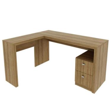 Imagem de Mesa Para Escritorio De Canto ME4129 Amendoa Tecno Mobili, Amendoa