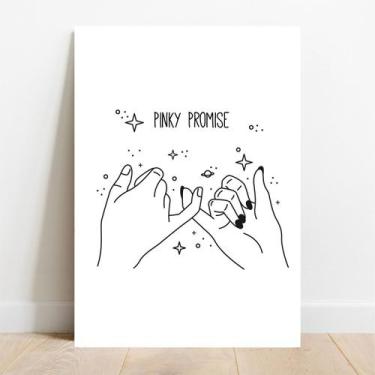 Imagem de Placa Decorativa Pinky Promise - TaColado, 30x40cm