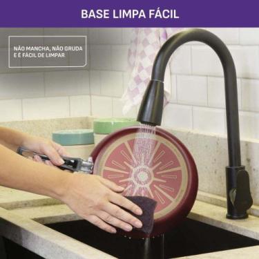 Imagem de Jogo de Panelas Rochedo Antiaderente de Alumínio Vermelho 11 Peças Fac