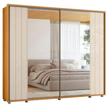 Imagem de Guarda Roupa Casal 2 Portas de Correr Off-Cinamomo 8 Gavetas Mya Off-Cinamomo Z10 MDF c...