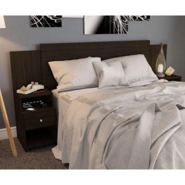 Imagem de Cabeceira Extensível Cama Solteiro, Casal E Queen Com Mesa De Cabeceir