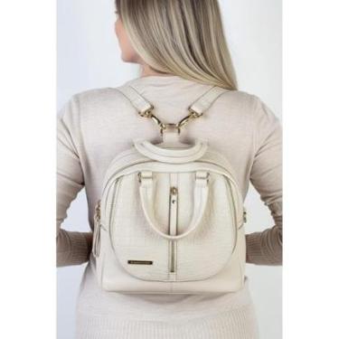 Imagem de Bolsa mochila de couro croco 3 em 1 Marina-Feminino