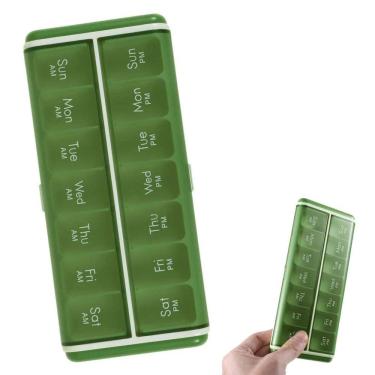 Imagem de Estojo de Remedio Comprimido Pilula Capsula Organizador Semanal Divisoria Mala Bolsa Viagem Portatil Seguro Resistente