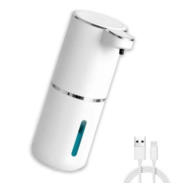 Imagem de Dispenser de Espuma Automatico Sabao Alcool Gel Locao Recarregavel USB Sensor de Proximidade Higienico Pratico