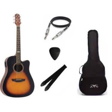 Imagem de Kit Violão Strinberg Sd200 Sb Folk Aço Elétrico + Acessórios