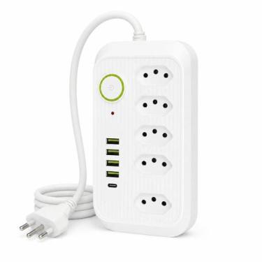 Imagem de Extensão 5 Tomadas 4 Usb 1 Tipo C 1 Pd Led Bivolt 110v/220v - Variadas