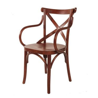 Imagem de Cadeira de Madeira Espanha com Braço Imbuia Verniz