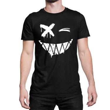 Imagem de Camiseta Emoji Sorriso Derrentendo Grafite Carinha Feliz Algodão