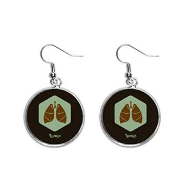 Imagem de Órgãos Pulmões Órgãos Orelha Pendente Prata Brinco Joia Feminina
